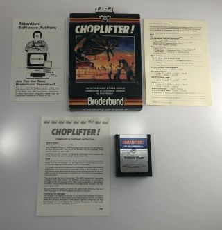 Rare Choplifter Commodore 64 C64 100 Complete Broderbund Software