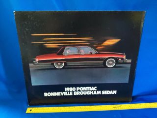 1980 Pontiac Bonneville Brougham Sedan Dealership Sign Poster Car Vtg