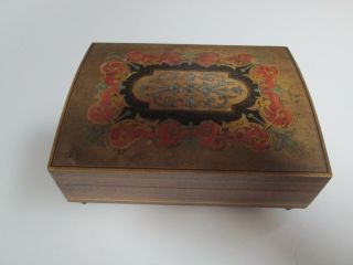 Vintage Wood Wooden Music Box With Dancer Inside Issues
