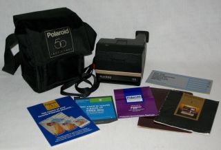 Special Edition Polaroid 50th Anniversary Sun 600 Se Camera Kit In Carrying Case