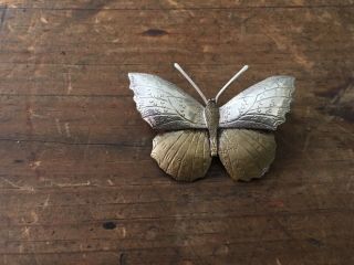 Vintage Courtney Peterson Butterfly Brooch / Pendant Sterling Silver Vermiel 2