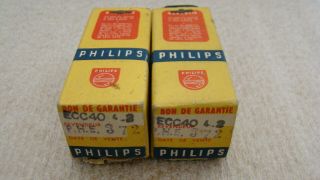 Nos Early Production Philips Ecc40 Tube Pair Welded Plates,  Disc Getter