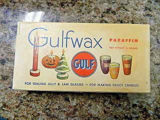 Vintage Gulf Wax Paraffin Wax.  25 Lb Block Gulf Oil Corp - Gulf Refining 1/4lb