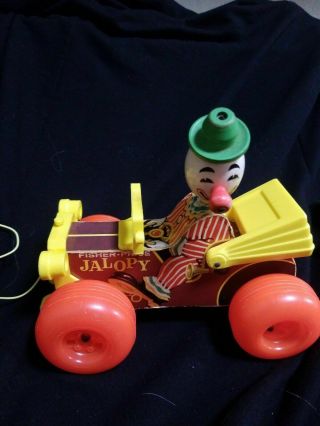Vintage Fisher Price Jalopy Car 724 Pull Toy