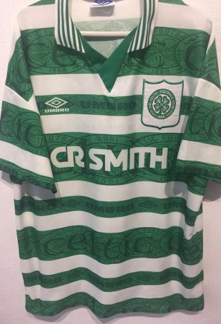 Retro Vintage Celtic Football Shirt Xl Umbro