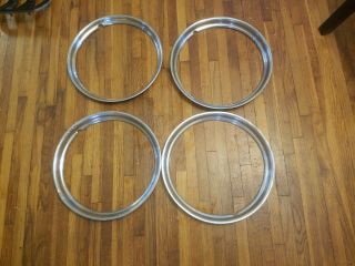 1 Set (4) Vintage Oem 15  Trim Rings Beauty Rings Wheel Trim Rings Hot Rat Rod