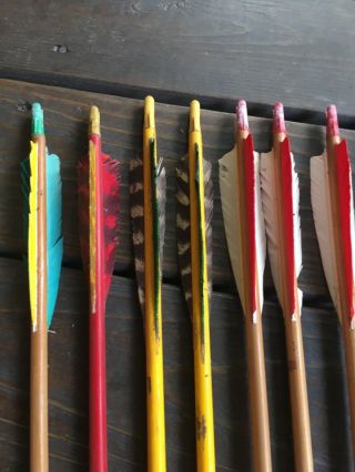 22 Vintage Cedar Wood Arrows Feline Etc.  Recurve Long Bow Arrows Decor 3