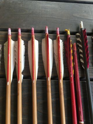 22 Vintage Cedar Wood Arrows Feline Etc.  Recurve Long Bow Arrows Decor 4