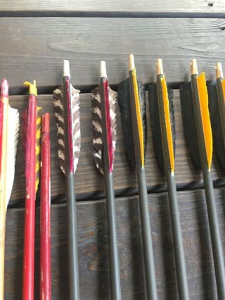 22 Vintage Cedar Wood Arrows Feline Etc.  Recurve Long Bow Arrows Decor 5