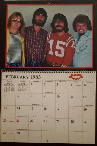 Vintage 1983 Alabama Country Music Calendar