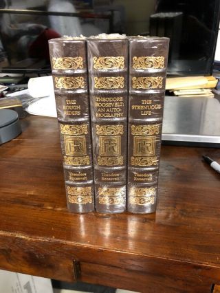 Easton Press Theodore Roosevelt - 3 Volumes - Rough Riders Autobiography