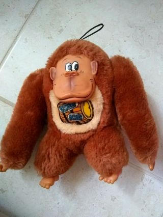 Vintage Donkey Kong Plush Ape 1982 Etone 7” Nut Shells Nintendo Stuffed Soft