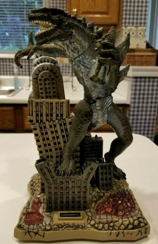 TOHO 1998 Vintage Godzilla Empire State Building Animated Toy Figurine Coin Bank 6