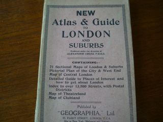 Geographia The Authentic Atlas And Guide To London And Outer Suburbs C 1940s
