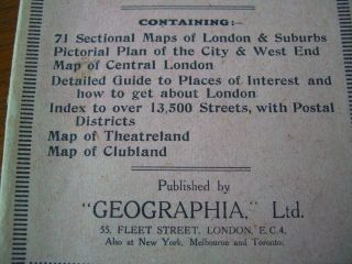 Geographia The Authentic Atlas and Guide to London and Outer Suburbs c 1940s 3