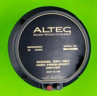 Altec Lansing 291 - 16c High Frequency Driver.  Serial 00983.  Tangerine Phase Plug