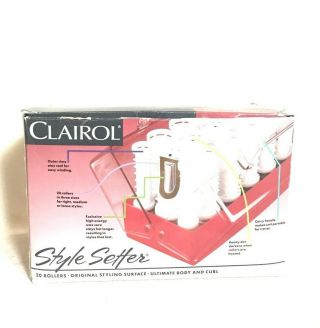 Vintage Clairol Style Setter Hot Rollers Hair Curlers C - 20 With Clips Red Box