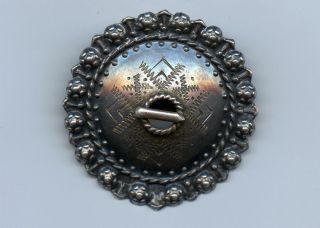 Estonia Vintage Ethnic Brooch Silver 875 Ussr Grade