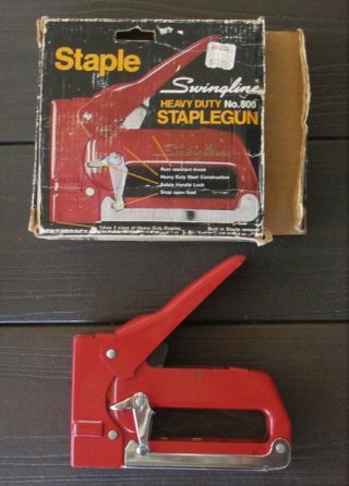 Vintage Swingline Red No.  800 Heavy Duty Tacker Staple Gun
