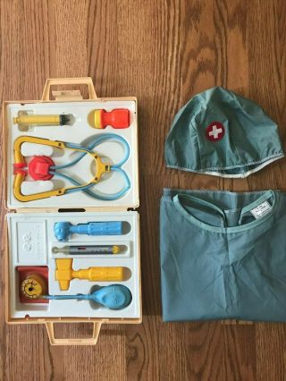 Vintage 1977 Fisher Price Toys Medical Kit Doctor Play Set 936 - Complete