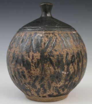 Vintage Signed Demeter Studio Art Pottery 5.  5 " Globe Vase