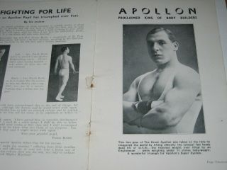 1920 ' s Booklet THE MIGHTY APOLLON Strongman BODY MUSCLE BUILDING Weightlifter 5