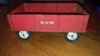 Vintage Tru Scale Toys Pickup Bed Utility Farm Trailer Red
