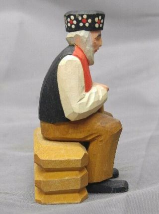 Old Vintage Swiss Man Wood Carving Switzerland 4
