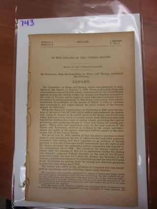 Gov Report 1889 Mining Operations Cutting Timber Nevada Ca Gold Rush Mines 743