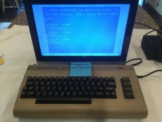 Commodore 64 Computer System And C - 64 No Power Supply Red Button