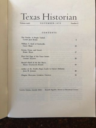 Texas Historian November 1972 Dublina,  Czechs,  Scottsville,  General Pershing, 2