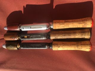 Vintage Heddon Pal Casting Fishing Rod Handles - group of 3 5