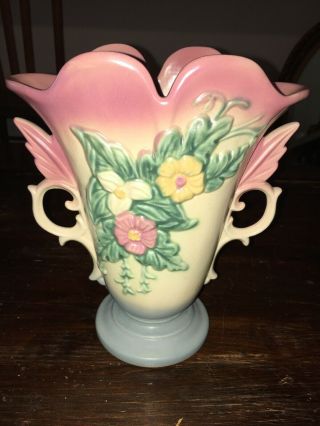 Vintage Hull Art Pottery Wildflower Vase Matte Finish W - 9 8.  5 "