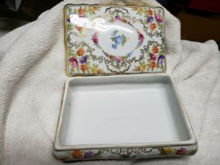 Vintage Schumann Germany Porcelain Cigarette Box And Two Ashtrays