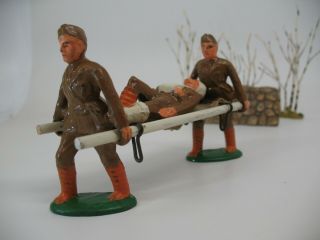 Vintage Barclay B102a Manoil Toy Soldier Medics Stretcher Wounded Soldier Set 1a