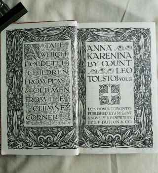 Anna Karenina by Leo Tolstoi.  Everyman Library 1929 5