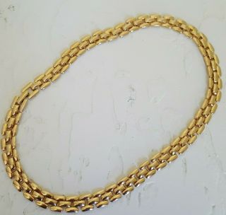 Vintage Signed Napier Gold Tone Chain Link Choker Necklace 16 " W Gift Box