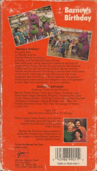 Vintage Barney & Friends BARNEY ' S BIRTHDAY on VHS Tape Preschool Childrens 2