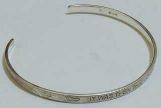 VTG Sterling Cuff Bracelet Footprints in the Sand It was Then That I Carried You 3