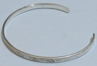 VTG Sterling Cuff Bracelet Footprints in the Sand It was Then That I Carried You 4
