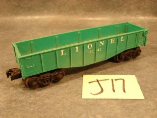 J17 Vintage Lionel O Scale Train Gondola Car Lionel 6142