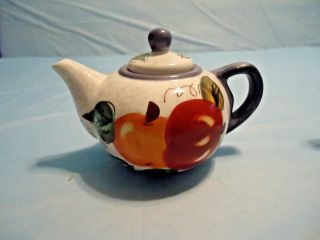 Oneida Vintage Fruit Hand - Painted Tea Pot With Lid