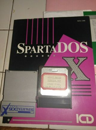 Icd Spartados X 4.  2 Cartridge Boots W Manuals Atari 800/1200xl 8 Bit,  Basic C