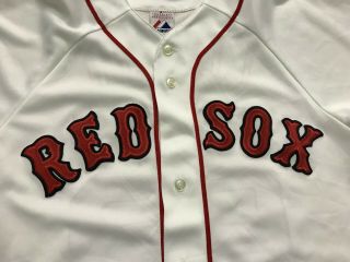MENS MEDIUM - Vtg MLB Boston Red Sox 25 Mike Lowell Majestic Sewn On Jersey USA 5
