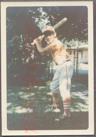 Vintage Snapshot Photo Cute Boy In Little League Baseball Team S Uniform 688819