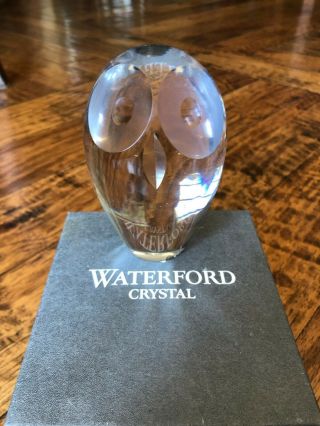 Waterford Crystal Vintage Owl Figurine Clear Glass Sculpture Paperweight