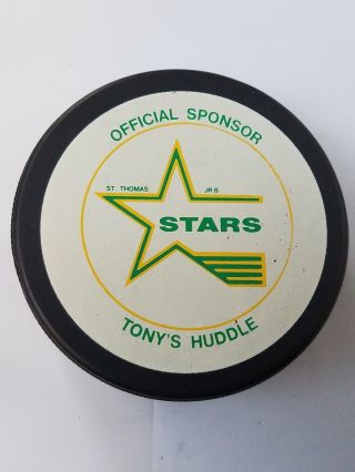 St.  Thomas Stars Jr.  B General Tire Slug Official Vintage Canada Hockey Puck