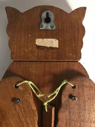 Vintage Carved Wood Owl Folk Art Wings Move Up Down Unique Mid Century Carving 8