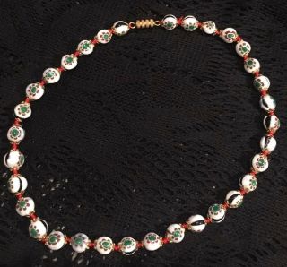 Vintage Murano Glass Beads MILLEFIORI CLASSIC NECKLACE 16.  5” 7