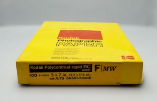Vintage Kodak Polycontract Rapid Rc Paper F/mw 5x7 9/75